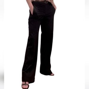 Moda International Wide Leg Pinstripe Trousers - Size 10